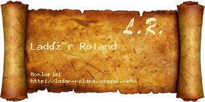 Ladár Roland névjegykártya
