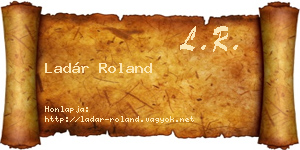Ladár Roland névjegykártya